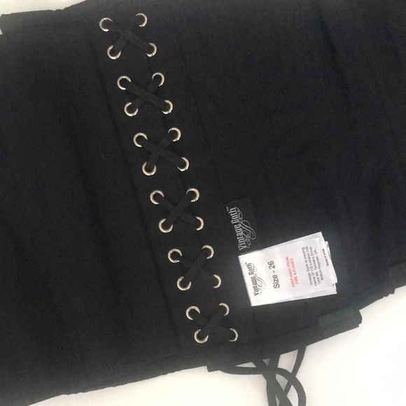 NWOT Vintage Goth Black Corset Size 26 - Picture 2 of 7